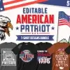 50 Editable American Patriot T-Shirt Designs Bundle