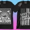 50 Editable American Patriot T-Shirt Designs Bundle - Image 4