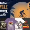 50 Editable Bicycle T-Shirt Designs Bundle