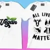 50 Editable Vegan T-Shirt Designs Bundle - Image 9