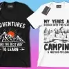 50 Editable Camping & Outdoors T-Shirt Designs - Image 8