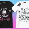 50 Editable Cat T-Shirt Designs Bundle - Image 4