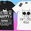 50 Editable Cat T-Shirt Designs Bundle - Image 9