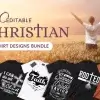 50 Editable Christian T-Shirt Designs Bundle
