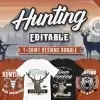 50 Editable Hunting T-Shirt Designs Bundle