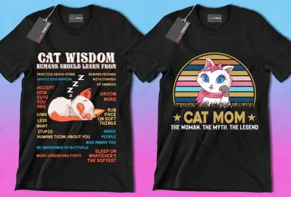 50 Editable Cat T-Shirt Designs Bundle - Image 6